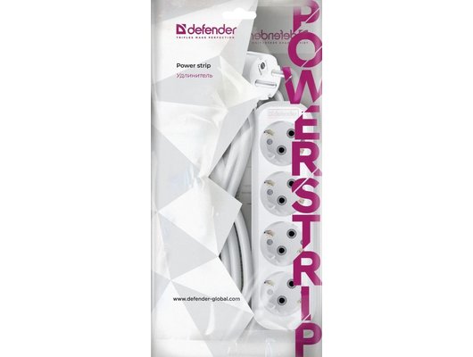 Удлинитель Defender R340 16А 4роз./2м белый (99375)